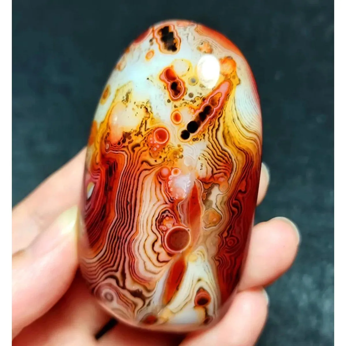 Desert Stone Banded Agate Worry Stone, Decor Stone, Tumbled Polished, Home Decor, Natural Stone, Crystal Collection