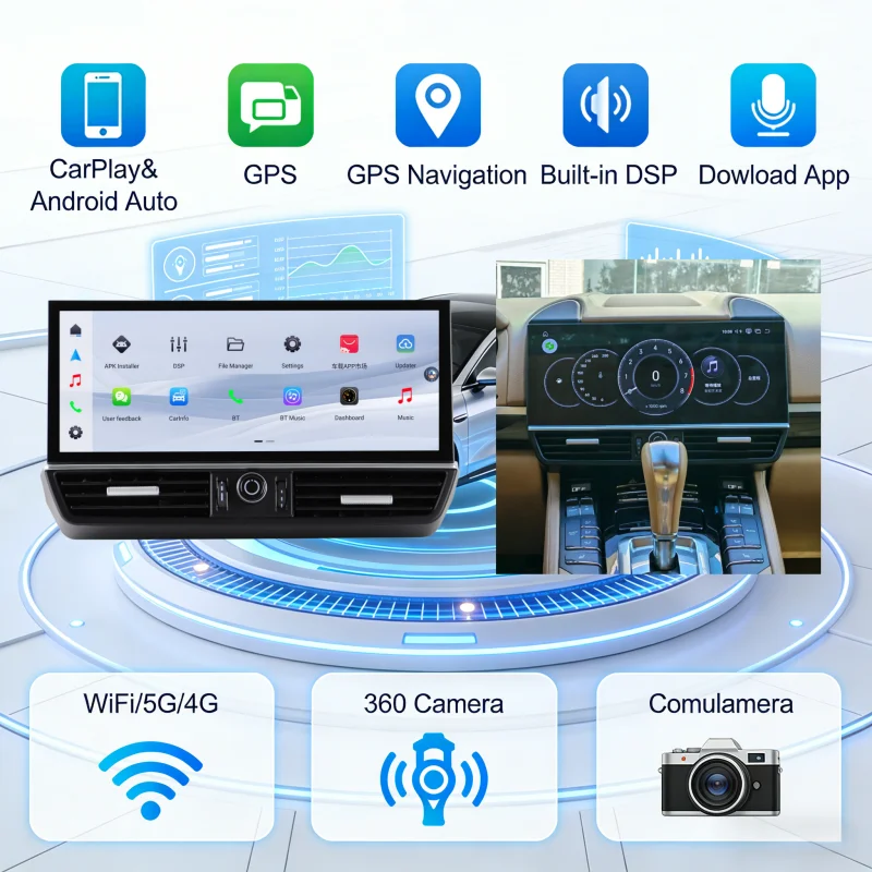 

For Porsche Cayenne 2010-2017 Stereo Car Radio 12.3inch Android Screen Multimedia Video Player Carplay GPS Navigation Head Unit