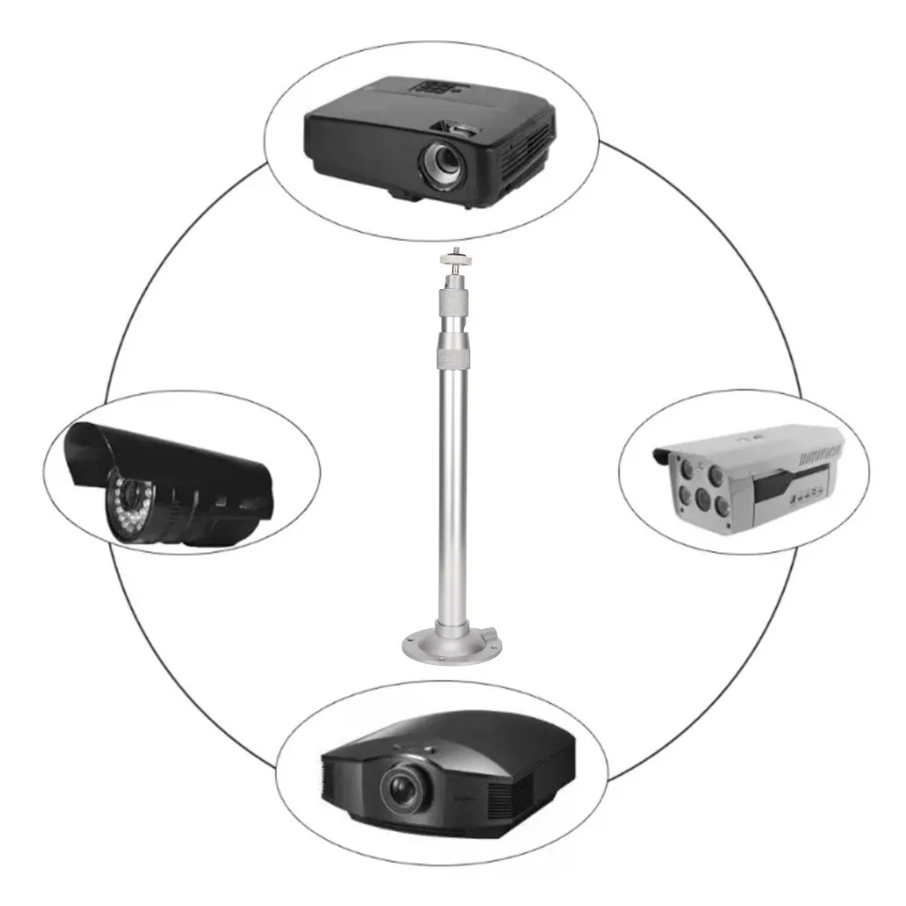 5kg Load Universal Projector Mount 1/4in Thread Extendable Height Projector Ceiling Mount 360° Adjustable