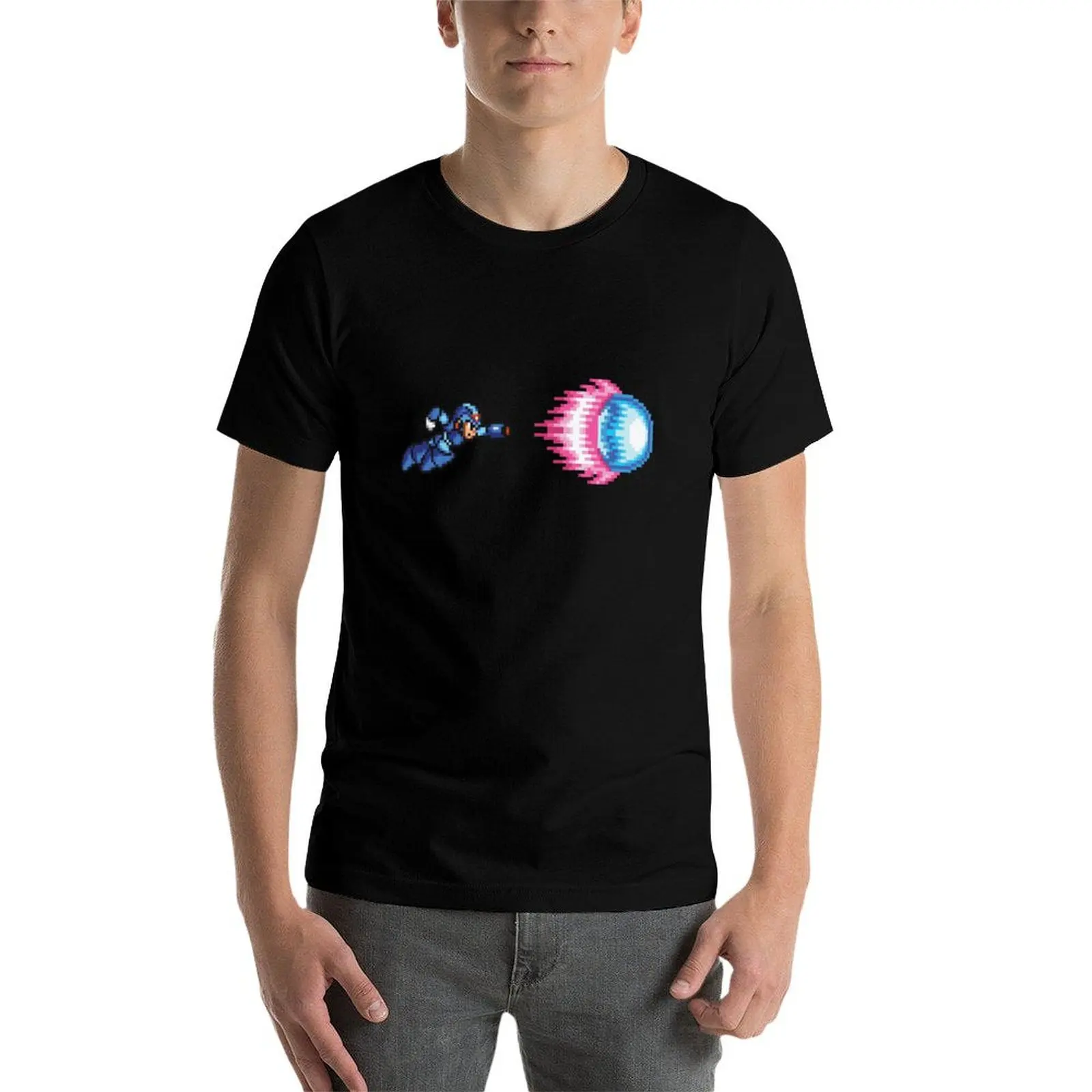 Dash Shot - Mega Man X T-Shirt men t shirt cotton 100% t shirt man designer t shirts for man cotton soft T-shirt - view 3