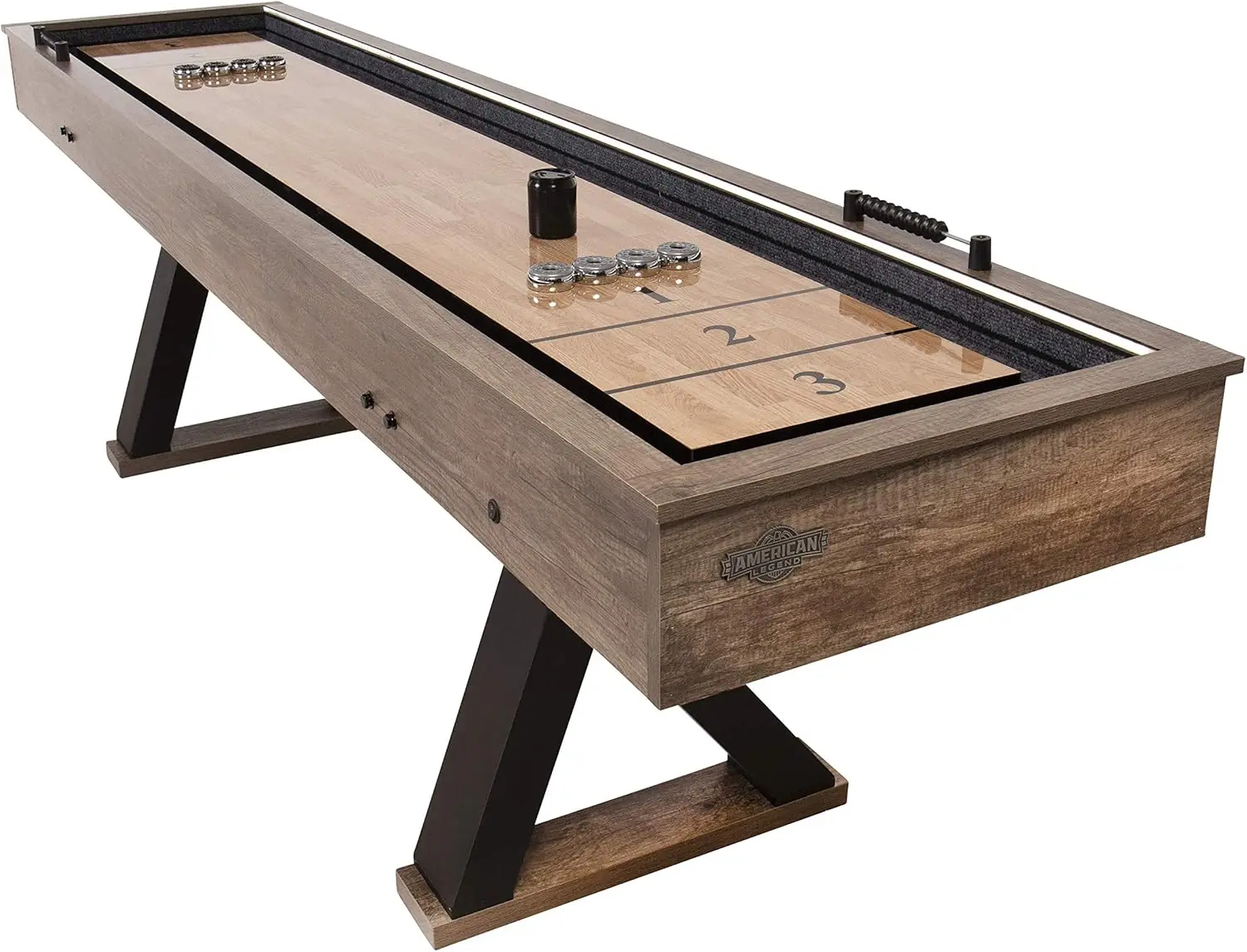 9’ LED Light Up Shuffleboard Table with Bowling