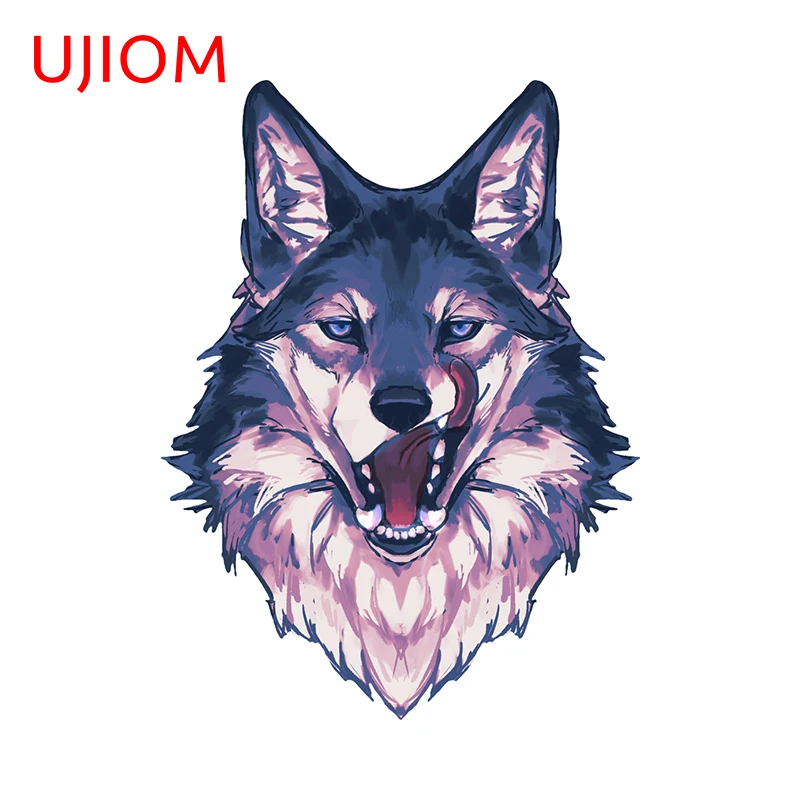 UJIOM 13cm X 9.7cm Wolf Cool Wall Sticker Personality Living Room Washroom Chambre Decals Nice Creative 3D Bedroom Murals