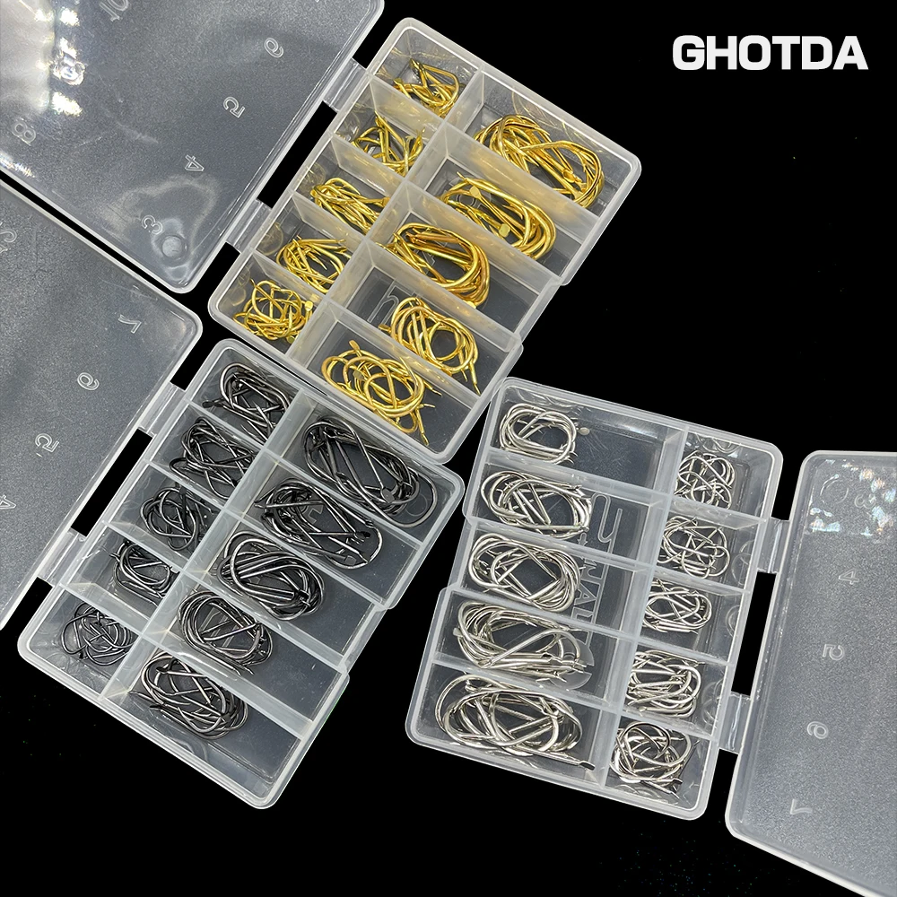 100PCS Fly Tying Hook Reversed Barbed Fish Hook Flat Shank Fly Hook Scud Shrimp Grubs Pupae San Juan Worms and Nymphs