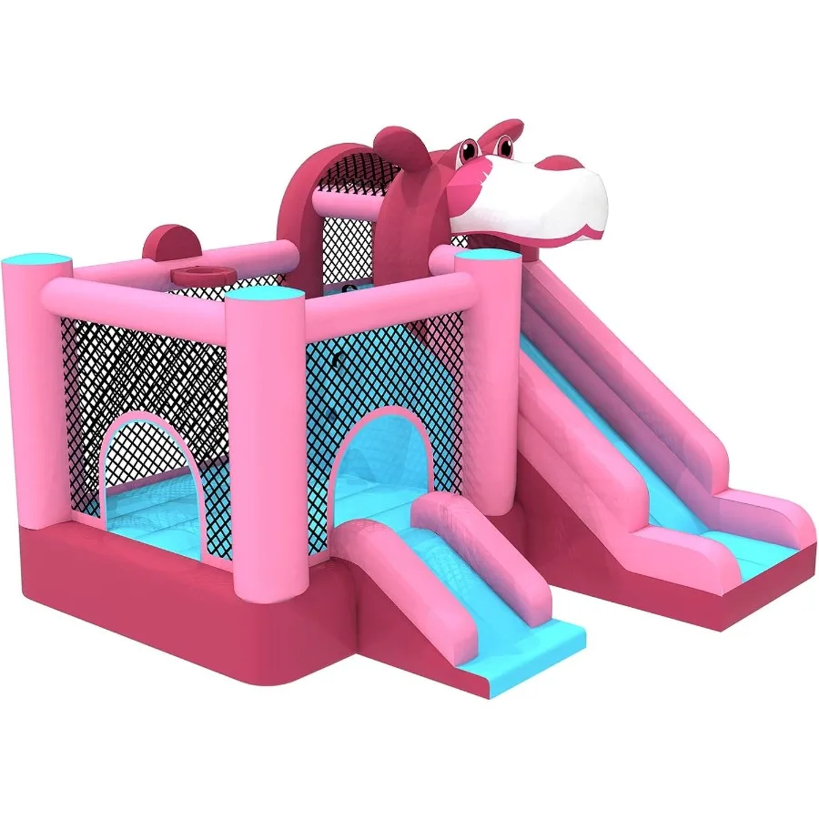 

MUKDIY Inflatable Bounce House Double Slide 9.5ft x 9.5ft Jumping Castle for Heavy-Duty 840D Ox Fabric Ideal for Outdoor Birthd