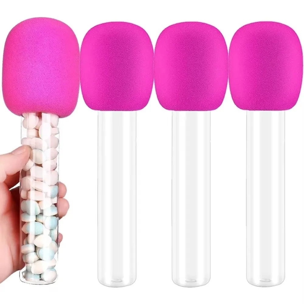 2pcs 2PCS Plastic Candy Tubes Plastic Material Candy Tube Design Fake Prop Microphones Fake Prop Disco Style