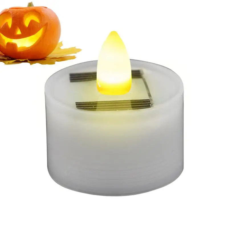 

LED Solar Candle Lights Waterproof Electronic Flameless Cylindrical Candles Home Party Atmosphere Light Party Decor