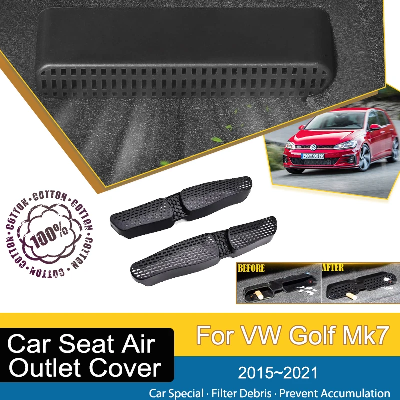 

Car Air Condition Vent Cover For Volkswagen VW Golf Mk7 2015~2020 ABS Under Seat Mouldings Outler Film Stylings Auto Accessories