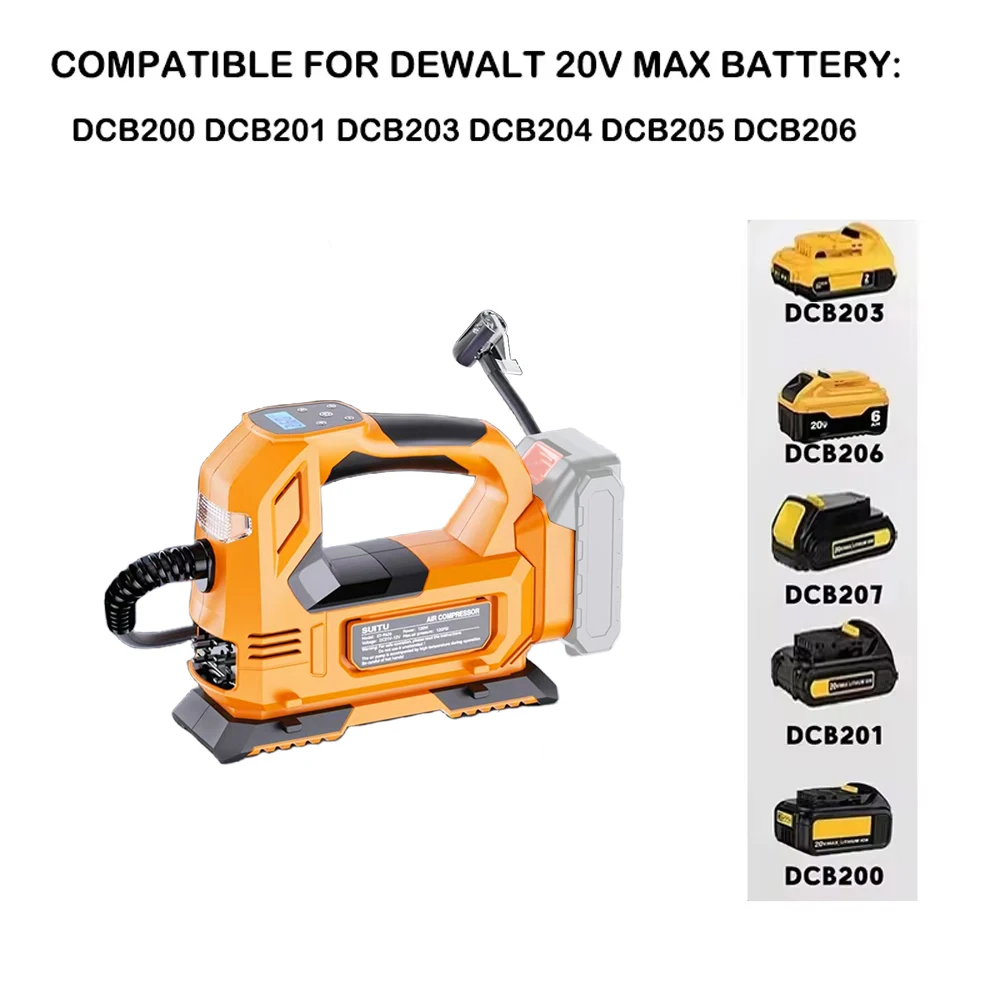 Electric Air Pump Powered Inflator Cordless Car Tire Air Compressor Inflatable Pump Fit Makita/Dewalt/Milwaukee 18V No Battery image 5