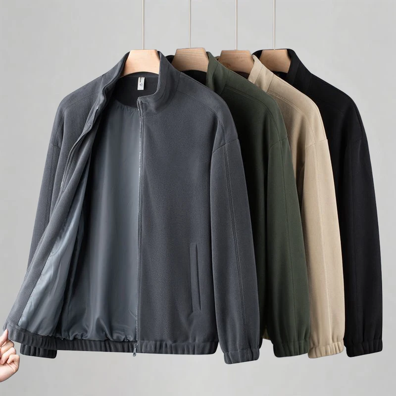

New Men's Jacket Winter Fleece Windproof High-quality Top Jacket Men's New Style Casual Fashion Classic Stand Collar Jacket
