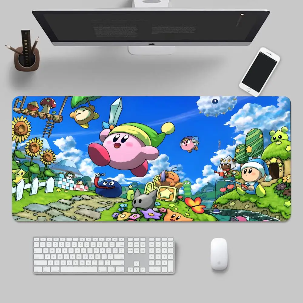 Game cartoon K-Kirbys Mouse Pad Tapetes de Mesa Teclado, Borracha Kawai, Tapete de Mesa Antiderrapante, XXL90x40cm