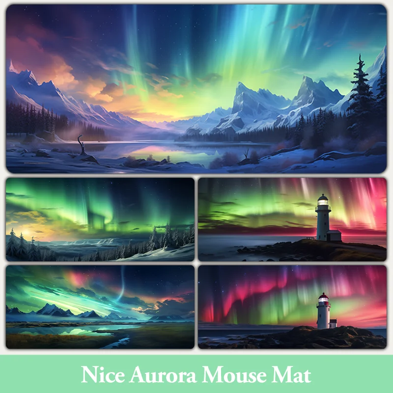 Large Size Nice Aurora 900x400MM Mouse Pad Neoprene Rubber With Top Fabric 800x300MM Game Mat 600x300MM Table Cover