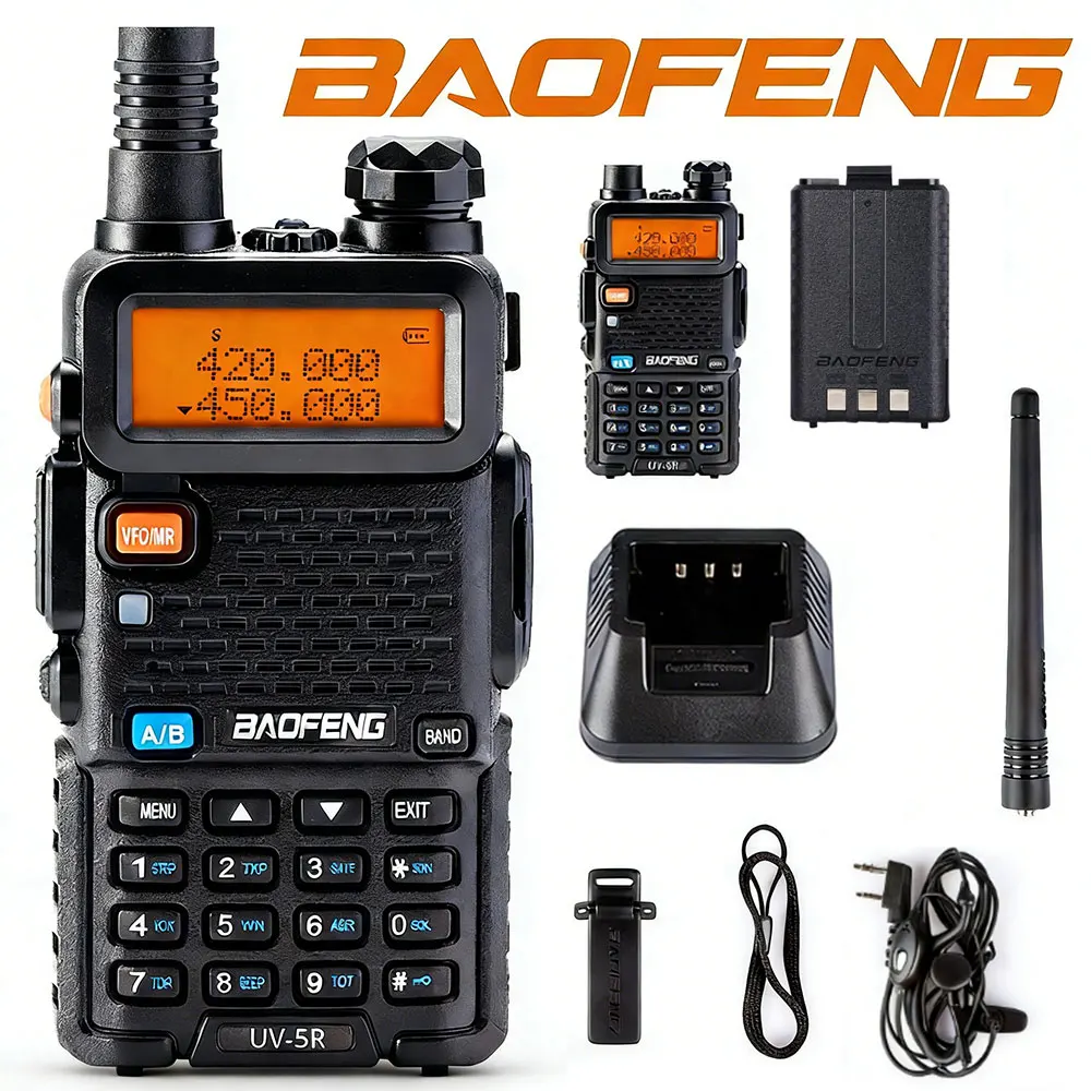 1/2PCS BaoFeng UV-5R 8W Tri-Power Walkie Talkie High Power Dual Band Long Range 128 CH Portable Handheld UV 5R Ham Two Way Radio