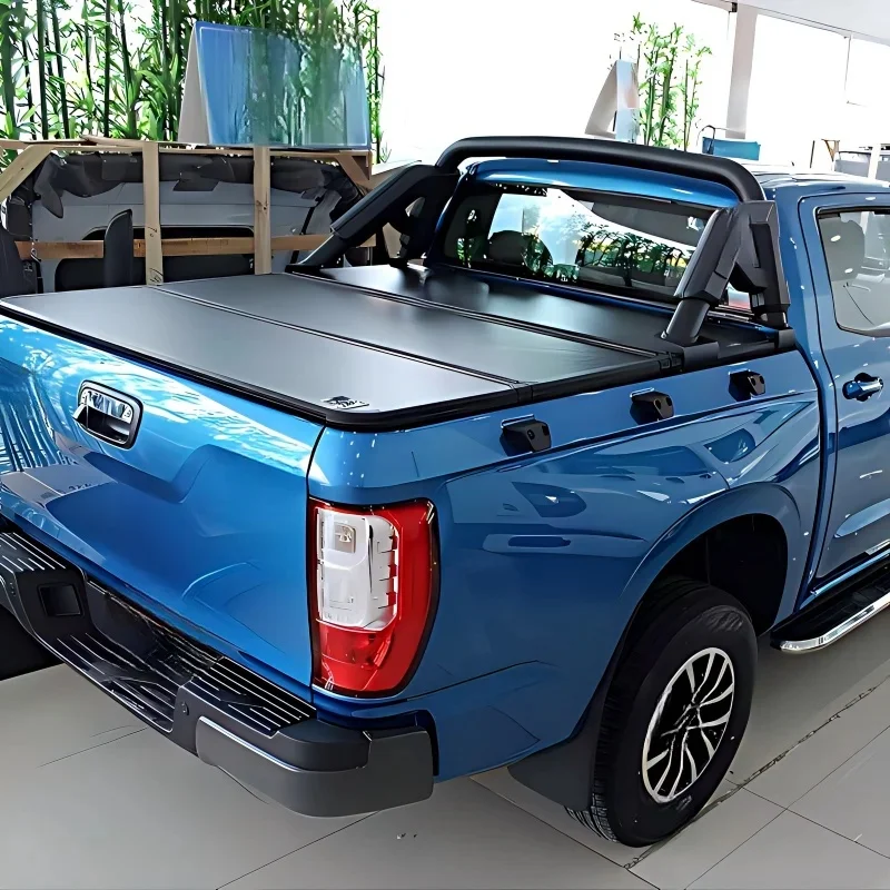 Hot Selling Heavy Duty Silver Metallic Retractable Tonneau Bed Cover Canopy Topper Storage Box Exterior Modification Accessories