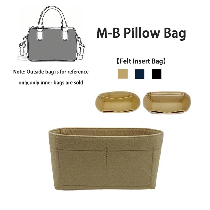 EverToner Handbag Storage Bags Felt Insert Liner Bag Portable Multi-Pocket Travel Linner Organizer For M-B Pillow Bag