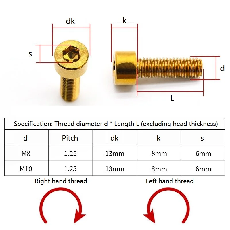 M8/M10 x 1.25mm 304 Stainless Steel Anti-Rust Motorcycle CNC Rear View Mirror Hole Plugs Screws Rearview Mirror Holder Aos3/4