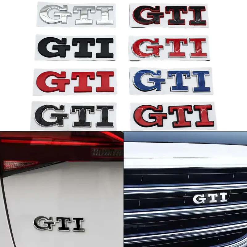 3D Metal Logo GTI Badge Car Front Grille Emblem Rear Trunk Sticker For Volkswagen VW Golf 4 5 6 7 3 MK2 MK3 MK4 Mk5 Polo Tiguan