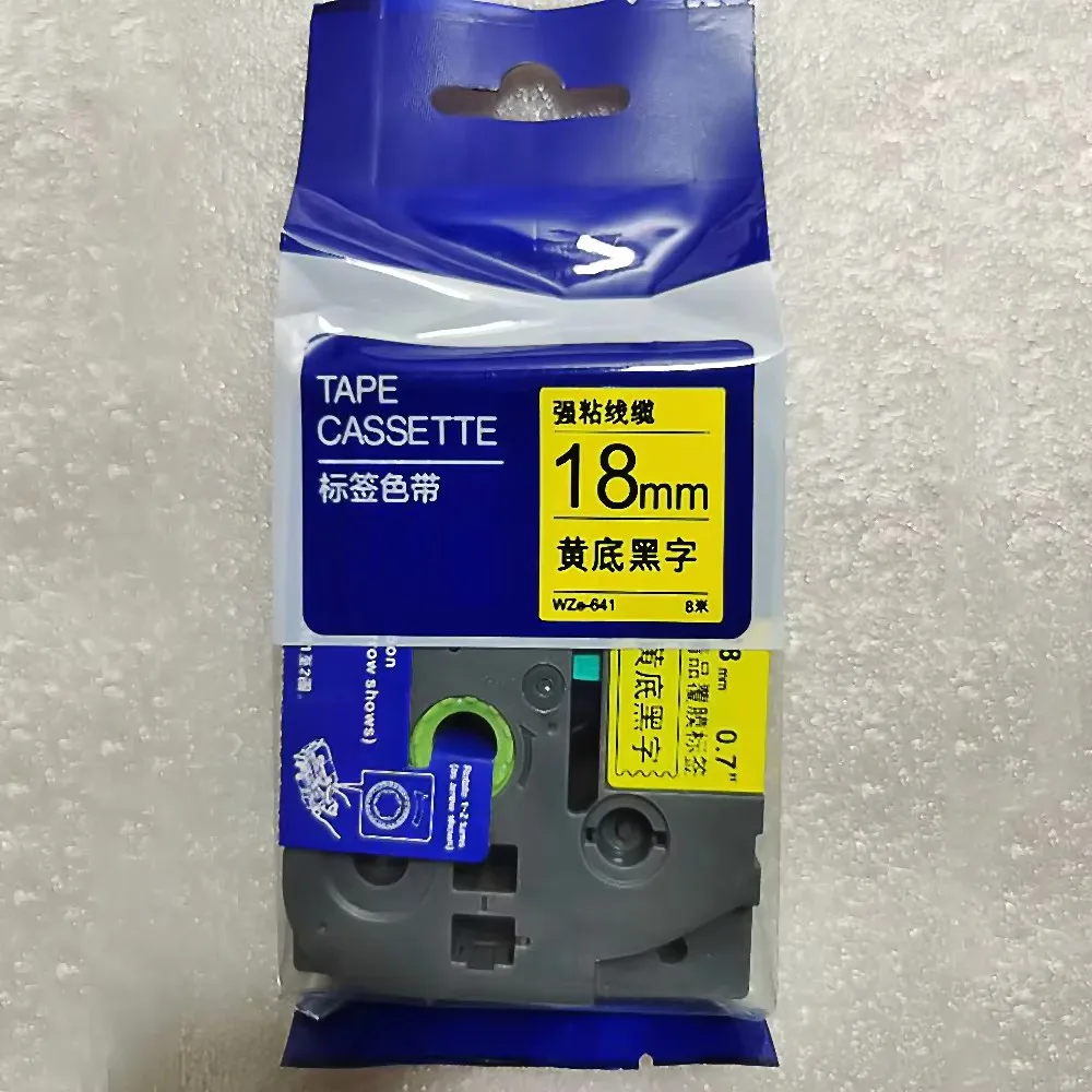 TZ TZE-641 Tape Compatible Label Tape WZE-641 BLACK ON YELLOW Labeling Ribbon For Ptouch Labeling Machine Label Maker Printer