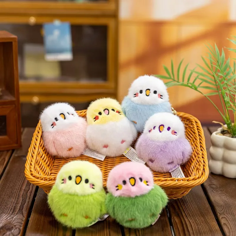 Niedlicher Tier-Vogel-Plüsch-Schlüsselanhänger, Twitter Quietsch-Taschenanhänger, Papagei, weiche Stoff-Accessoires als Geburtstagsgeschenk
