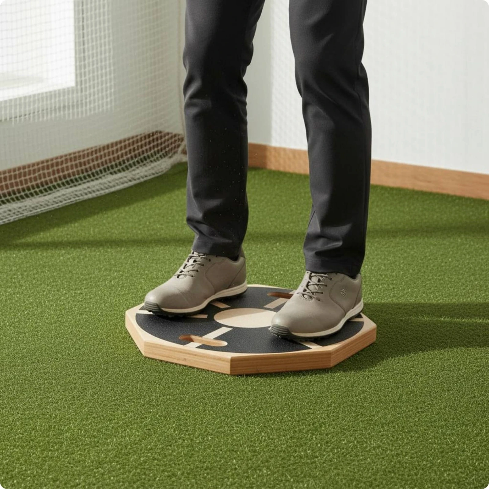 Afbeelding 5: Golf Gewichtsoverdrachtsbord Anti-Backswing Design Golf Swing Balance Board Sporttrainingsuitrusting Stevige houten constructie