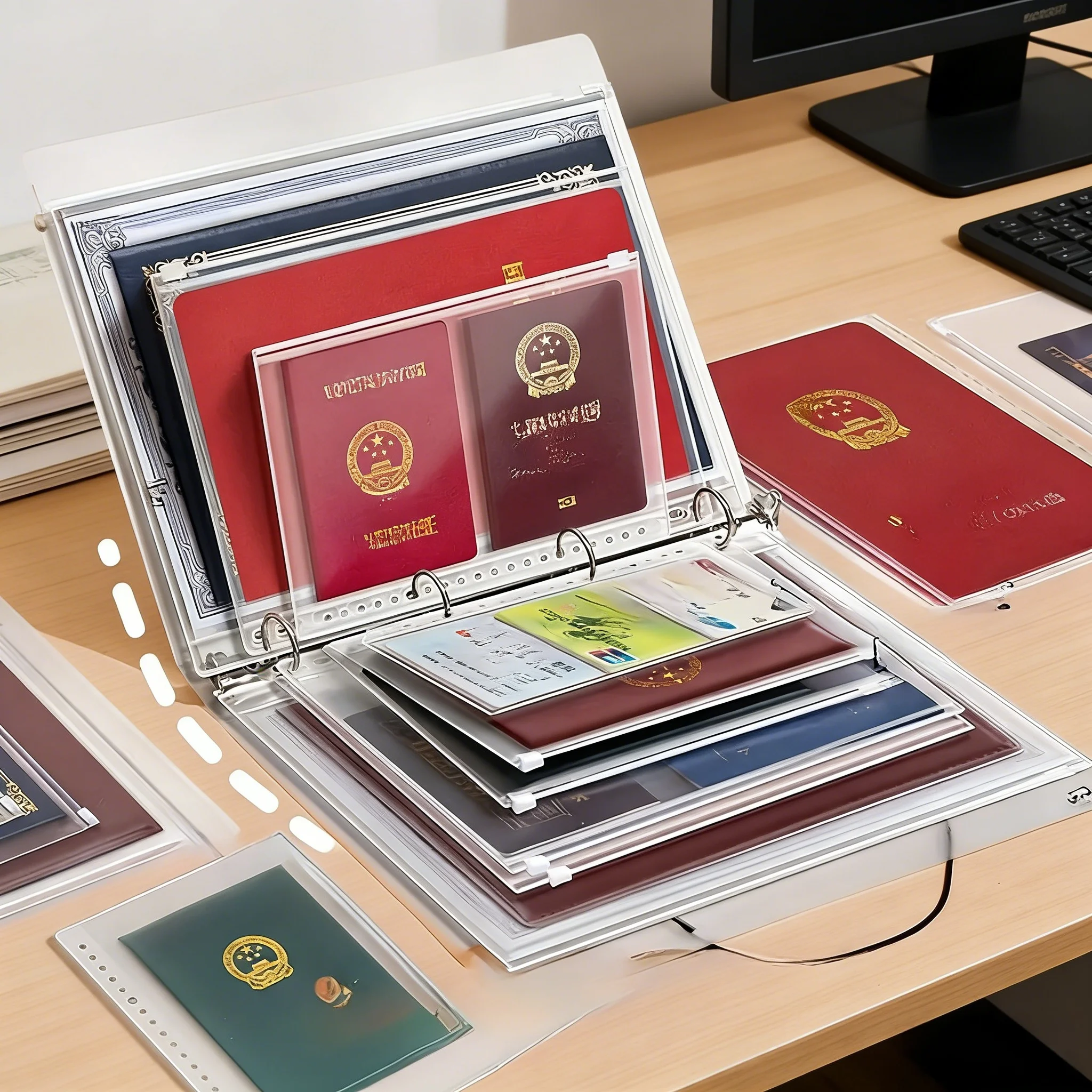 Practical PP Storage Booklet A4/A5/B5 Binder Loose Leaf Family ID Storage Bag Dustproof Bill Storage Binder Certificate Book