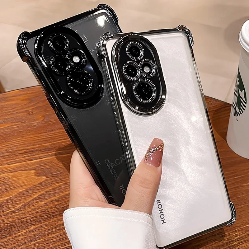 

Four Corners Thickening Shookproof Plating Silicone Soft Case For Huawei Honor 200 Pro 100 90 80 70 60 50 X9a X9b Cover Honor200