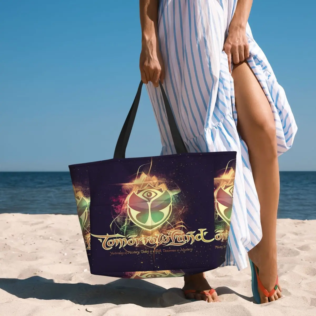 

Tomorrowland Belgian Electronic Dance Music Festival Beach Tote Bag Gym Yoga Duffle Large Tote Bag Women Travel Bag Fitness bag
