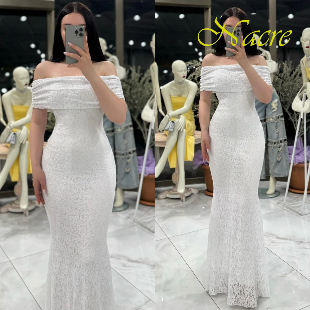 تخصيص رائعة قبالة الكتف بلا أكمام مساء اللباس جودة عالية الدانتيل الزهور فساتين حفلة موسيقية حزب أثواب حساسة