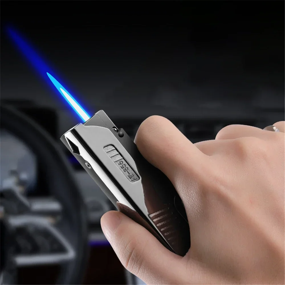 2 In 1 Jet Flame Lighter Windproof Creative Foldable Gun Plasma Dual Arc Lighter Butane Torch Turbo Cigar Lighter Funny Men Gift