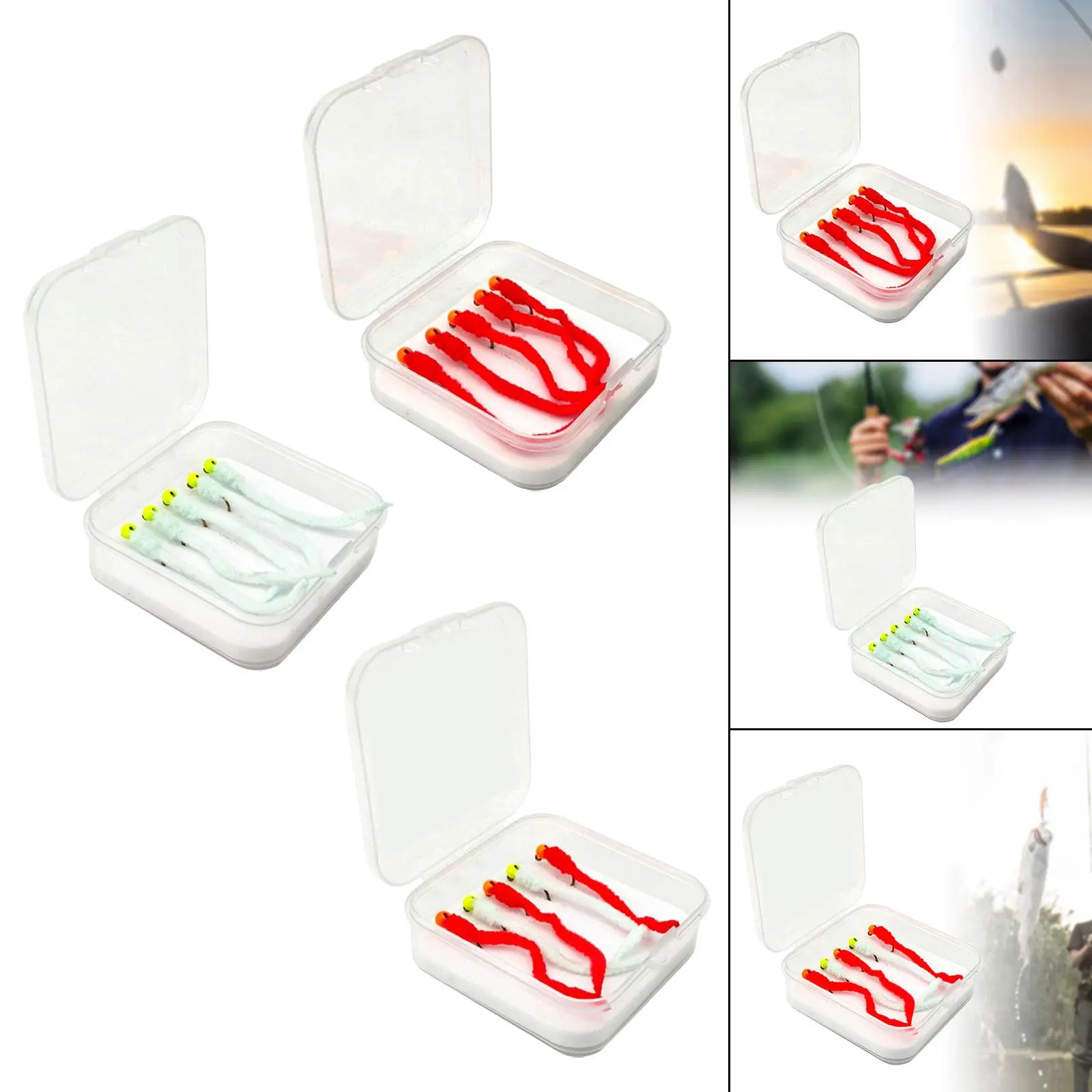 

5 Pieces Squirmy Worm Fly Fishing Lures Baits for Anglers Gift Professionals