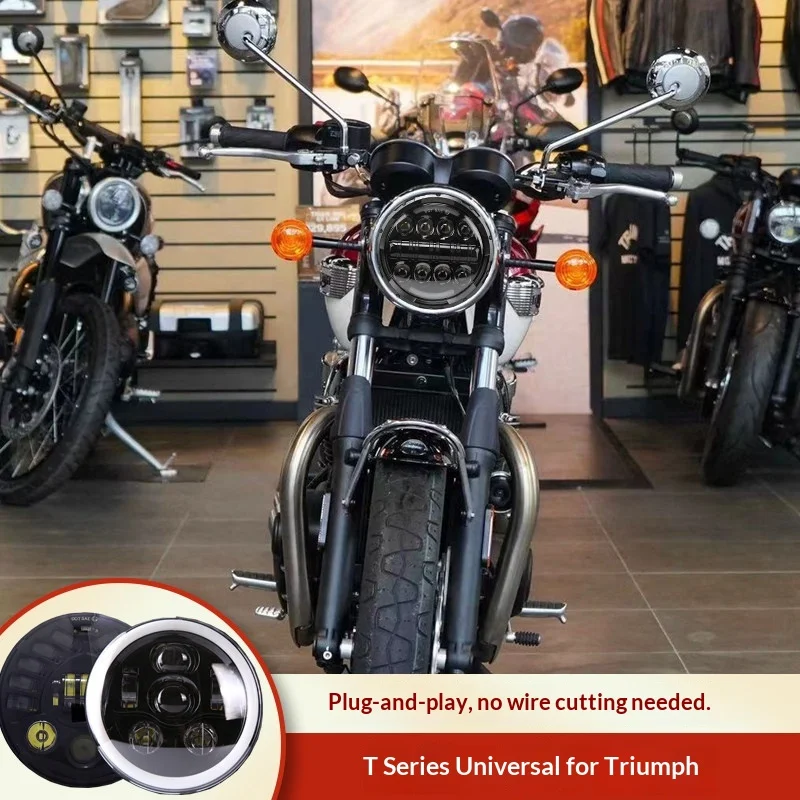 【Premium】For Triumph T120/T100 Scrambler 900 Street Dual-Speed ​​Dual-Motorset with Non-Destructive Headlight Assembly and LED L