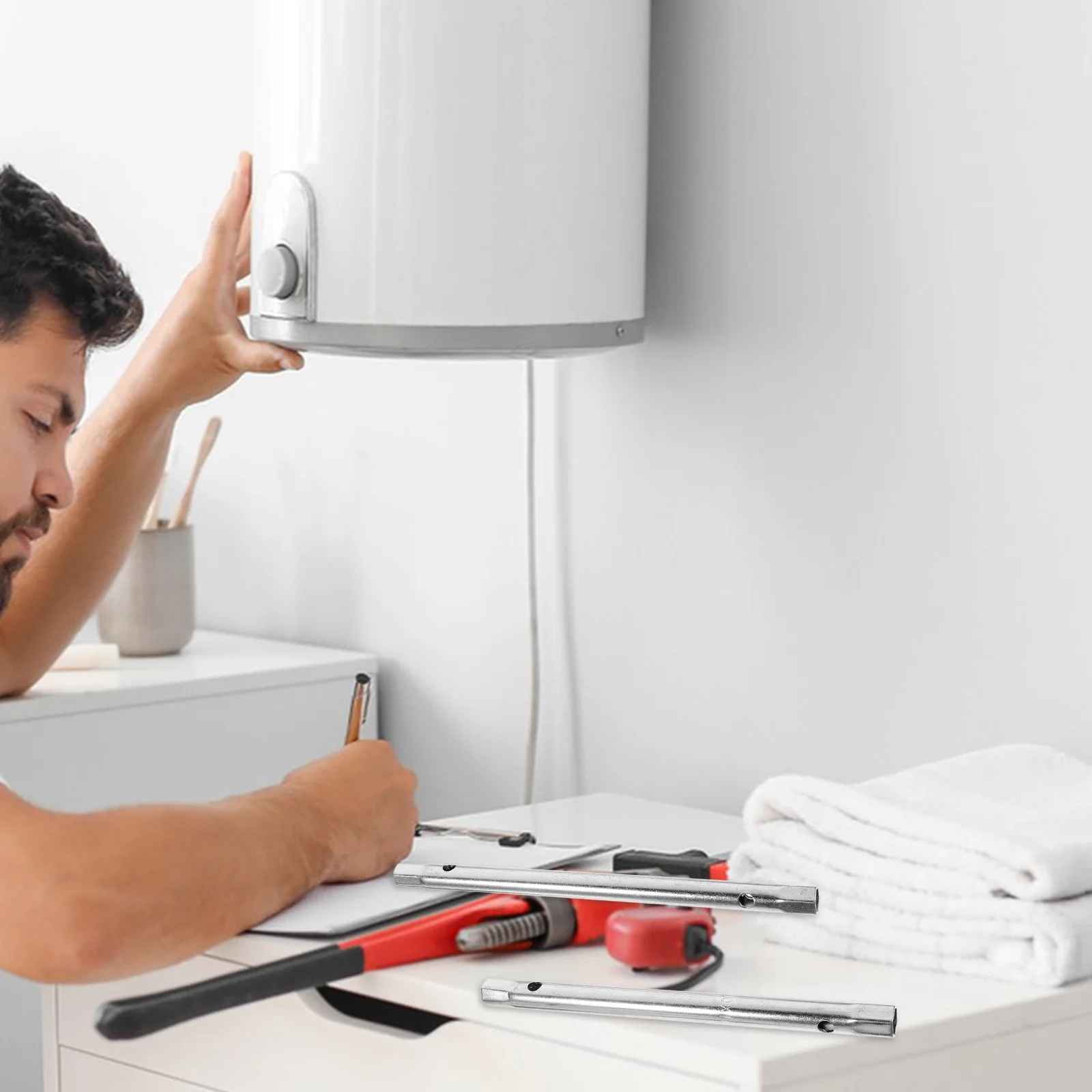 

3Pcs Socket Wrench Set Multi-Functional Steel Tap Spanner for Faucet Installation and Removal Bathroom Plumbing Tools Compact