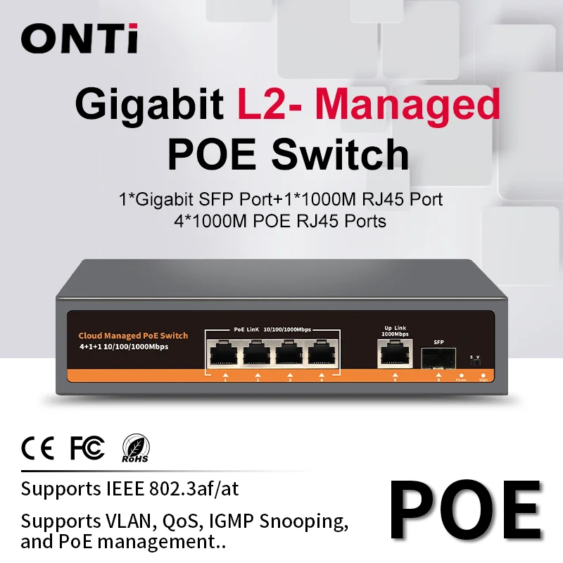 switch-poe-l2-gere-gigabit-a-6-ports-onti-prend-en-charge-les-fonctions-vlan-qos-igmp-snooping-et-gestion-mac-max-75w-ac100-240v-50-60hz