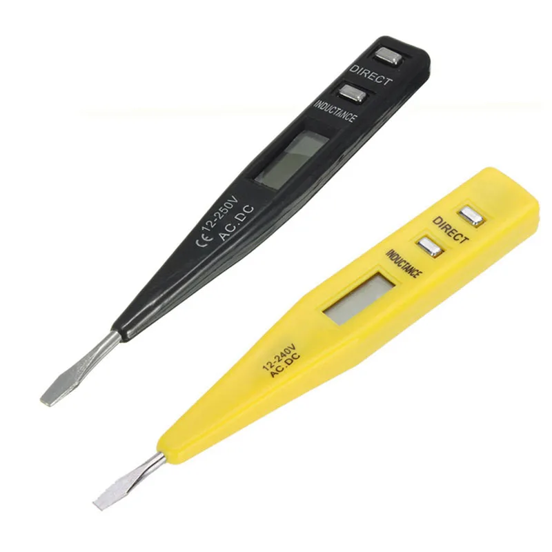 AC DC 12V-250V Voltage Tester Pen 12V 24V 36V 48V 110V 220V LCD Digital Voltmeter Wall Electric Voltage Detector Monitor Tester