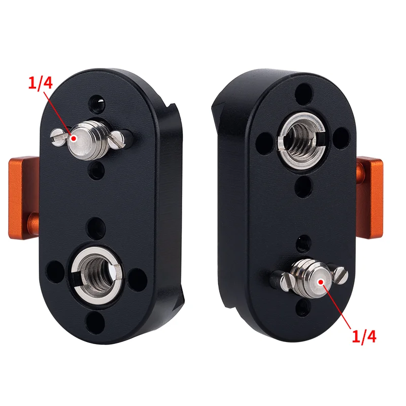 KUANJIE QRP-44 3/8 Screw M3 Locating Pin Mini Field Monitor Quick Release Plate for LCD Monitor Magic Arm LED Light