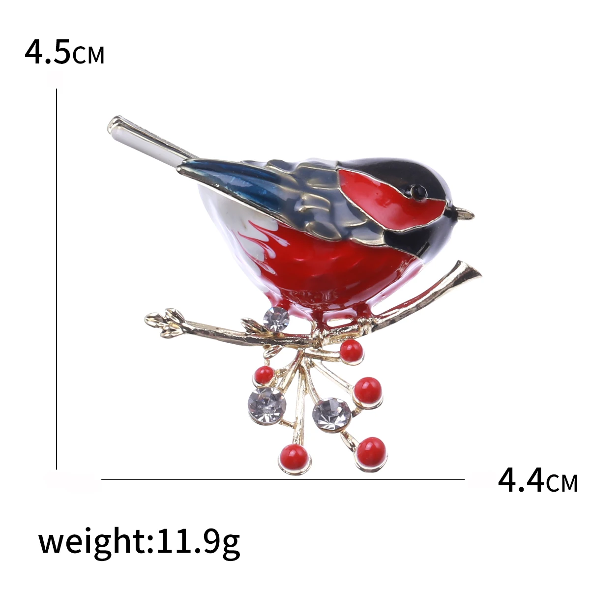 Enamel Branches Bird Brooches for Women Unisex Rhinestone Animal Pins Banquet Party Backpack Gifts Jewelry Accessories image 4