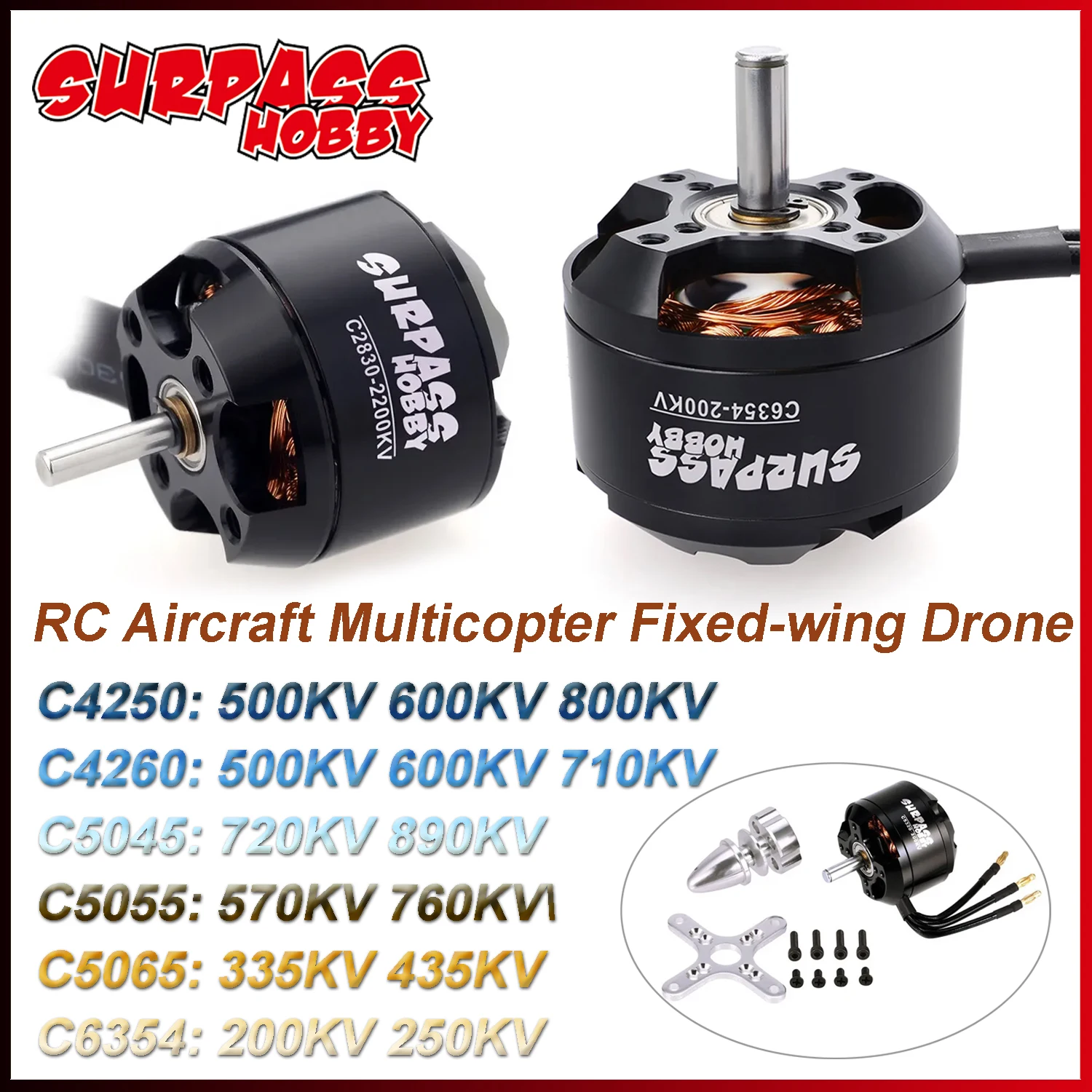 surpass-hobby-c4250-4260-5045-5055-5065-6354-2-6s-brushless-motor-14pole-for-rc-aircraft-multicopter-fixed-wing-drone-quadcopter