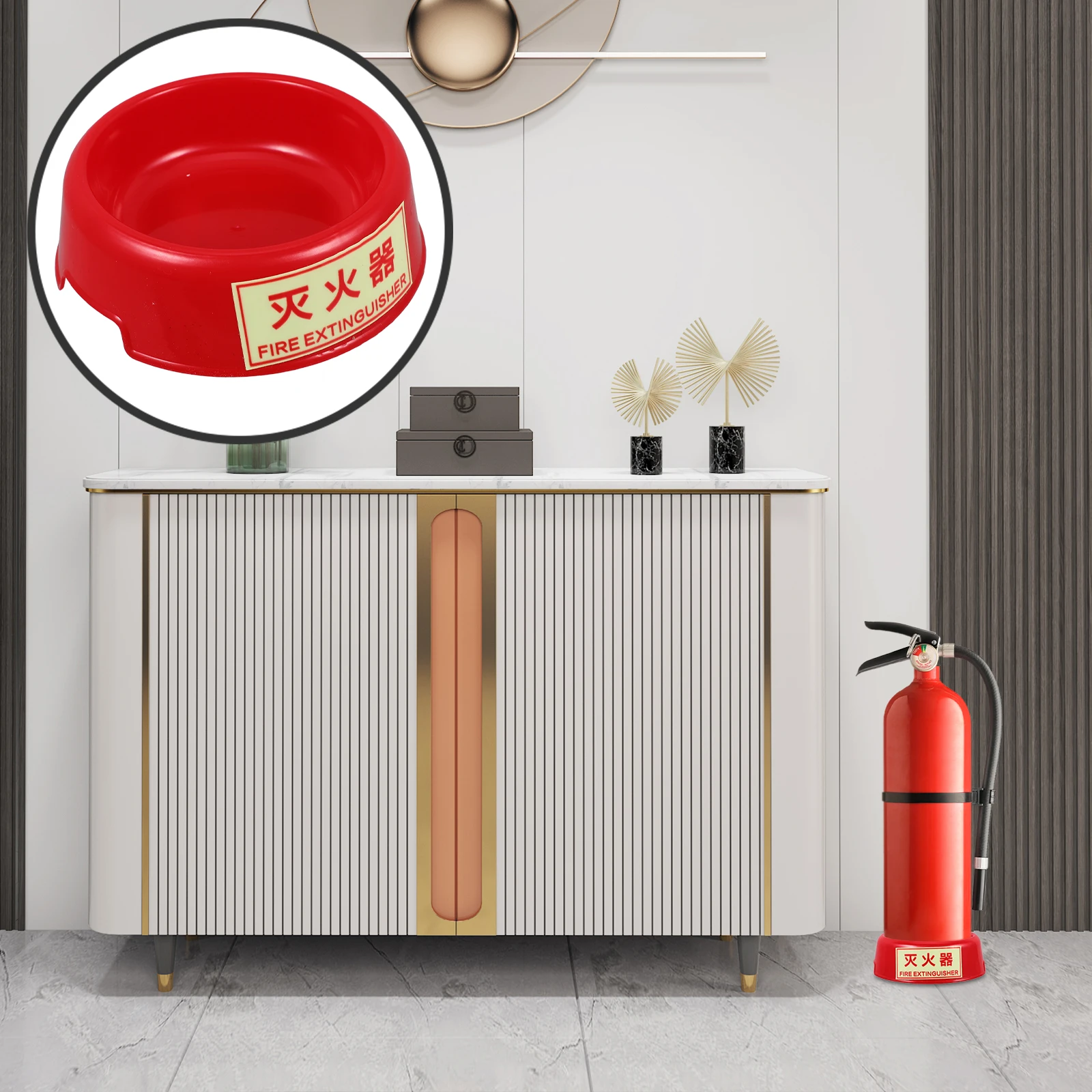 Fire Extinguisher Base Stand Mounting Bracket Plastic Holder for Trucks Reflective Design Stable Storage Solution