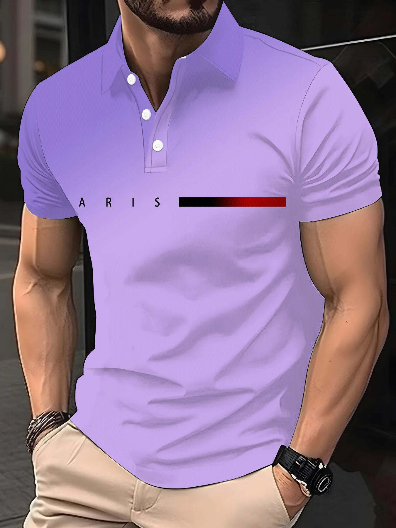 

Men's Clothing Casual Men's Print Button-Up Men's Polo Shirt Short Sleeve Tee Regular Fit Designer Male Shirts Summer