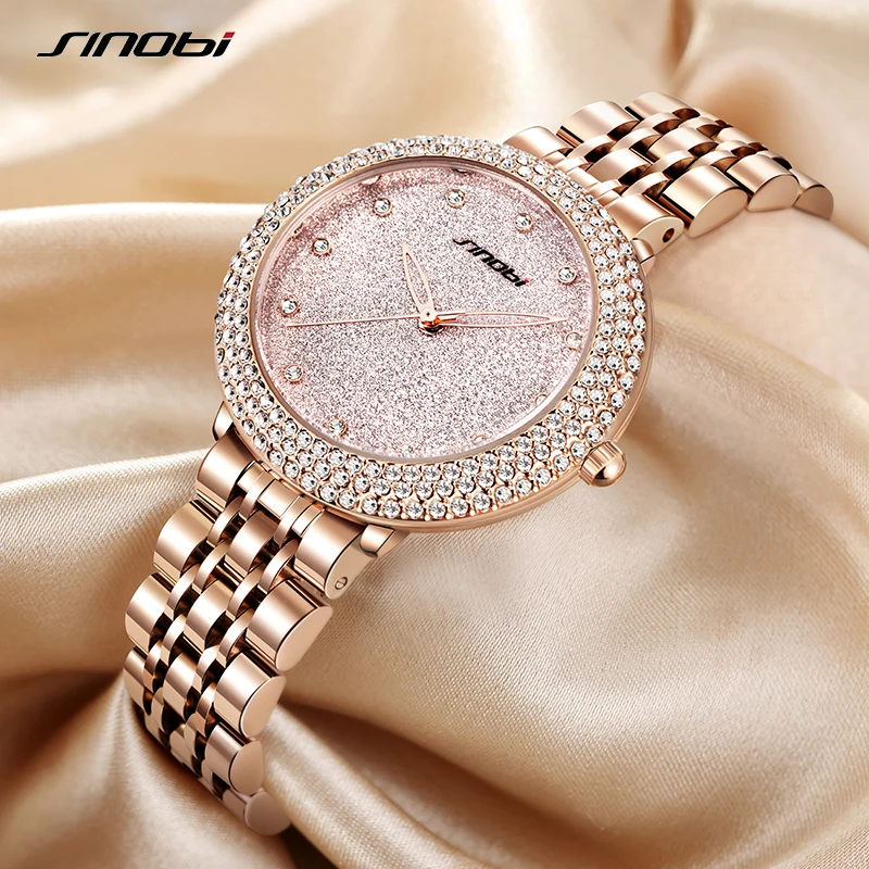 Top Luxury Diamond Ladies Watches Fashion Stainless Steel Women's Quartz Wristwatches High Good Quality Gift Clock for Wife