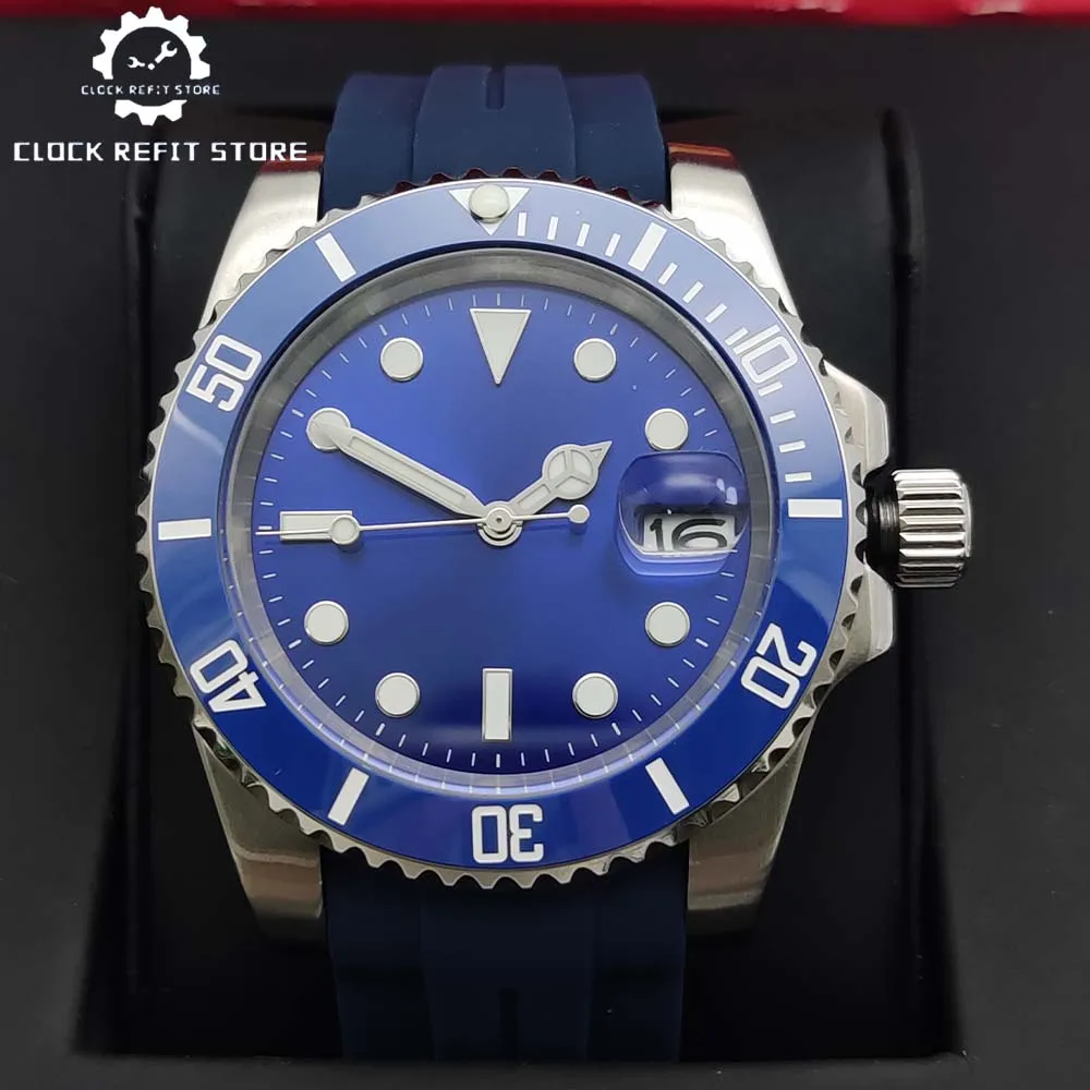 Automatic Men's Waterproof Dark Blue Watch, Sapphire Glass, Ceramic Bezel, Casual Fashionable Watch