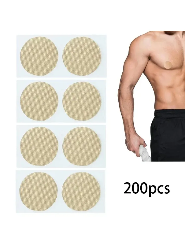 200 Stück/Set Herren Nippelabdeckung Einweg Unsichtbar für Hemden Strumpfhosen Anzug Anti-Aufbuckelung Nippelaufkleber Weich Atmungsaktiv Wasserdicht für Männer