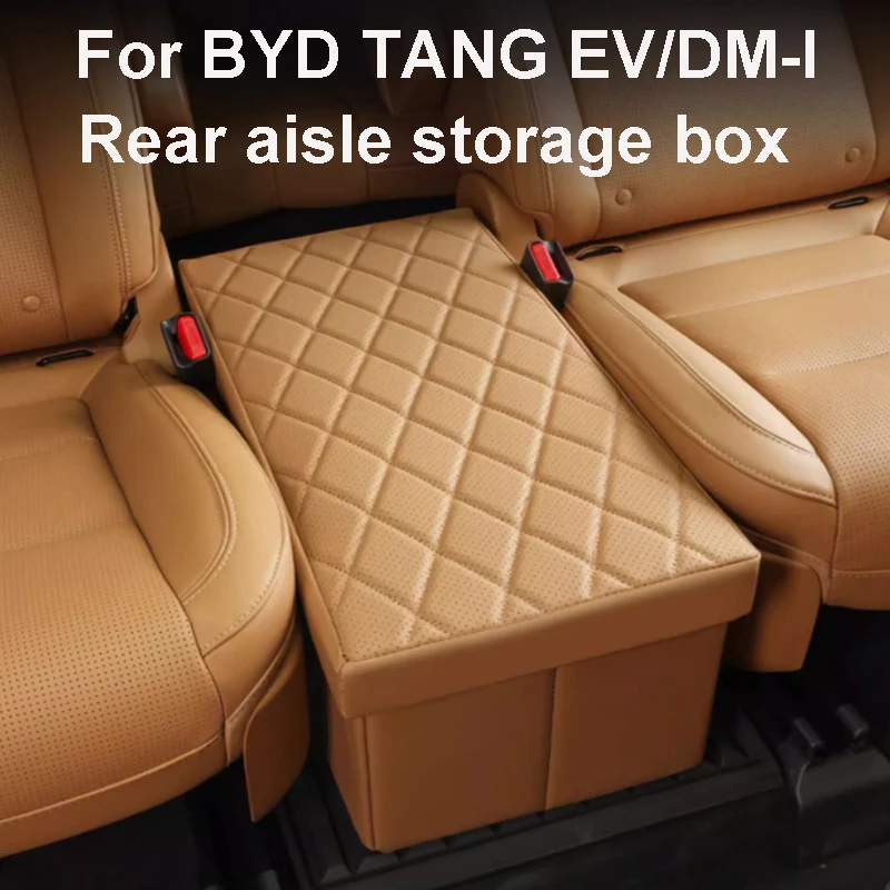 

For BYD TANG EV/DM-I 2021 2022 2023 2024 2025 Six Seater Car Second Row Seat Aisle Storage Box Load-bearing Foldable Accessory