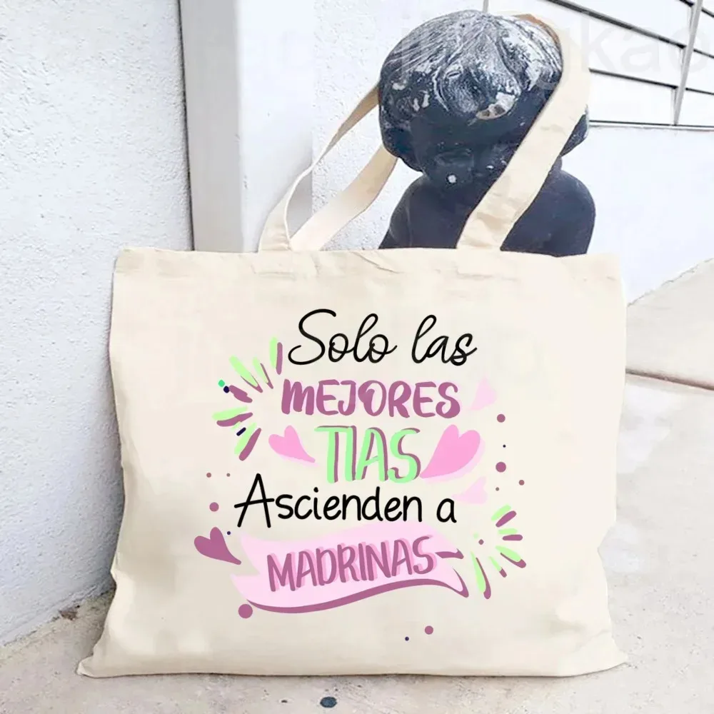Bolso Tote con Estampado Único para Mujer, el Regalo Más Sagrado para Madrinas, Bolso de Hombro Español para Viajes