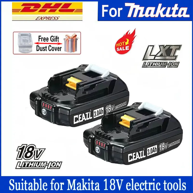 

For Makita 3.0Ah 18V Rechargeable Power Tool Battery, Replaceable LED Lithium-ion, LXT BL1860B BL1860BL1850 BL1830