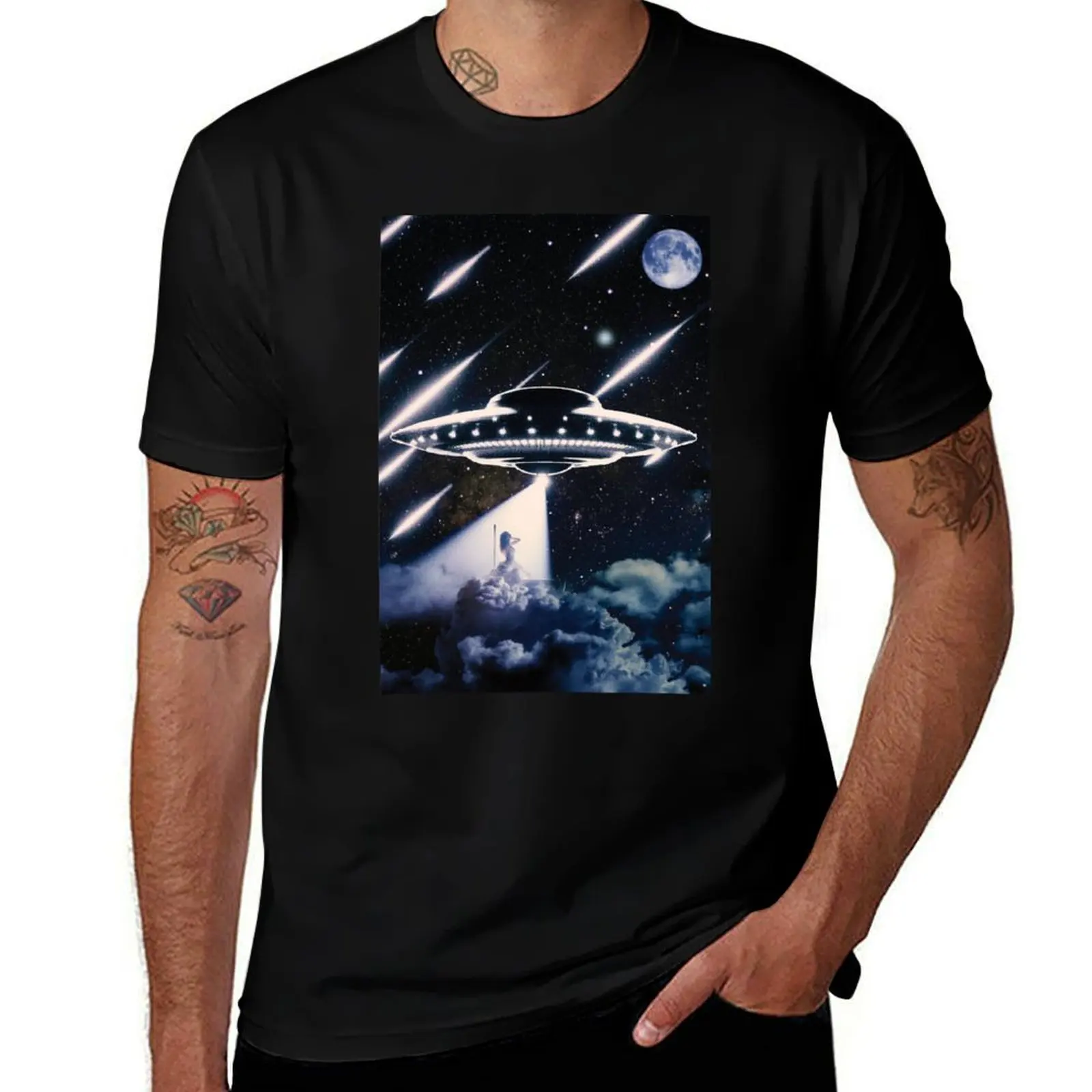 UFO Down Bad Retro Alien TTPD T-Shirt Worker Basic Short Sleeve Tee