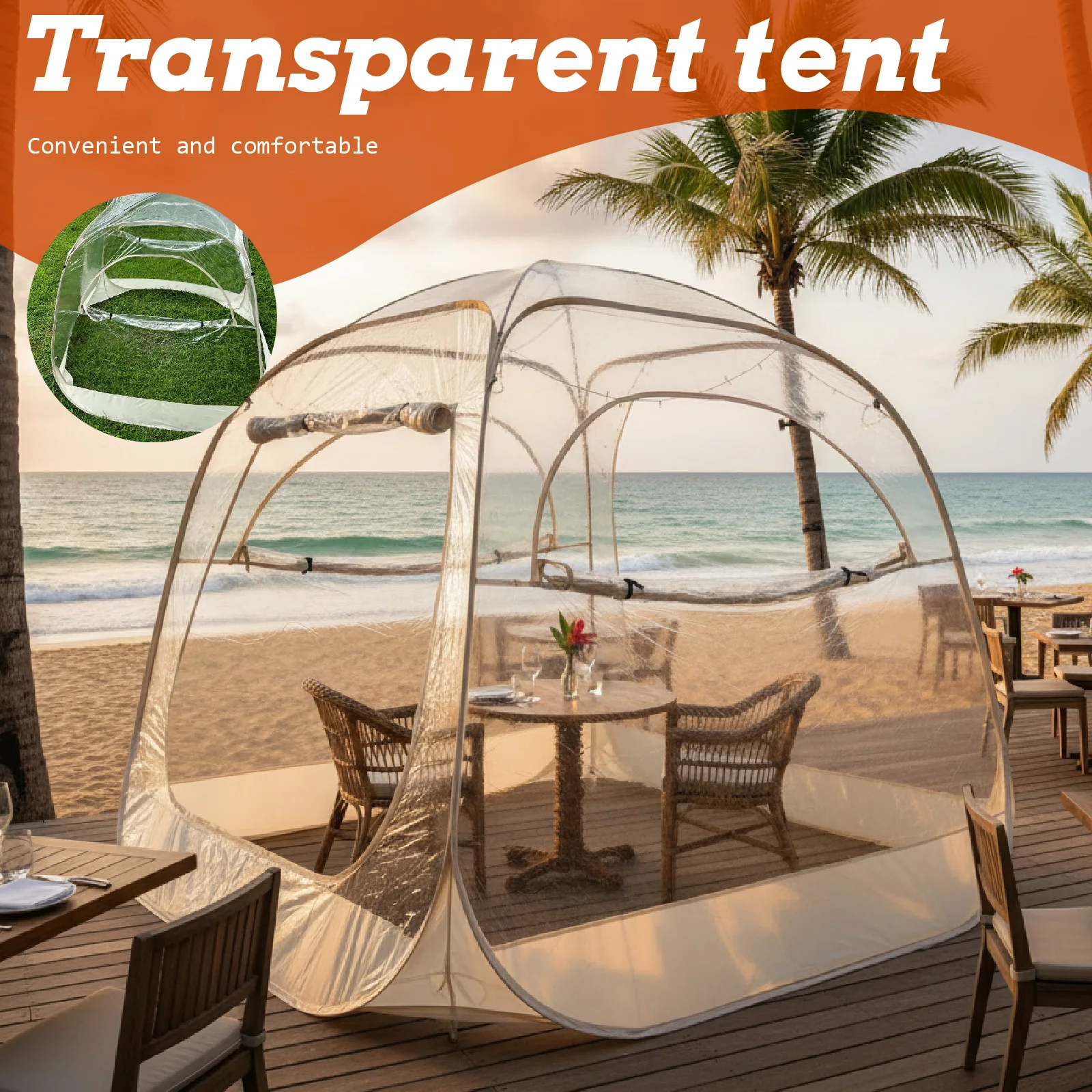 Spacious Transparent Bubble Tent, Instant Setup Dome Shelter for Couples, Portable Clear Tent for Outdoor Viewing Activities