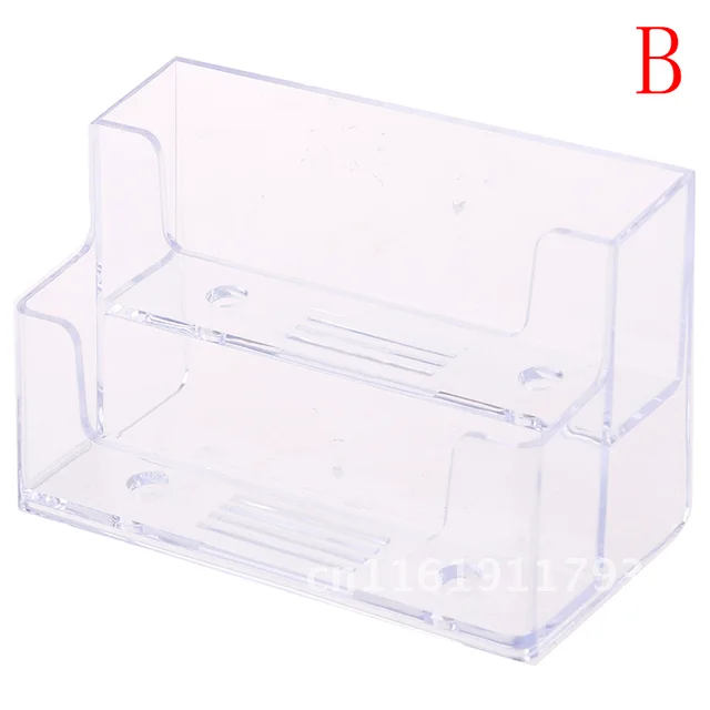 Desktop Office Business Card Holder Stand Clear Transparent Acrylic Counter Top Display Stand Desk Accessories