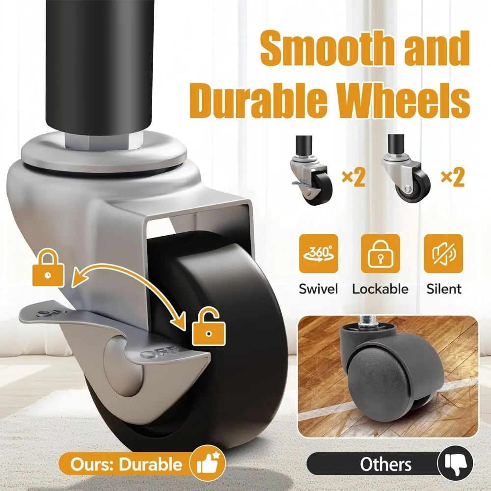 H4 Plus Rolling Clothes Rack with Cover, Heavy Duty Garment Rack, Wardrobe Closet with Wheels, Portable Closets for Hanging Clot