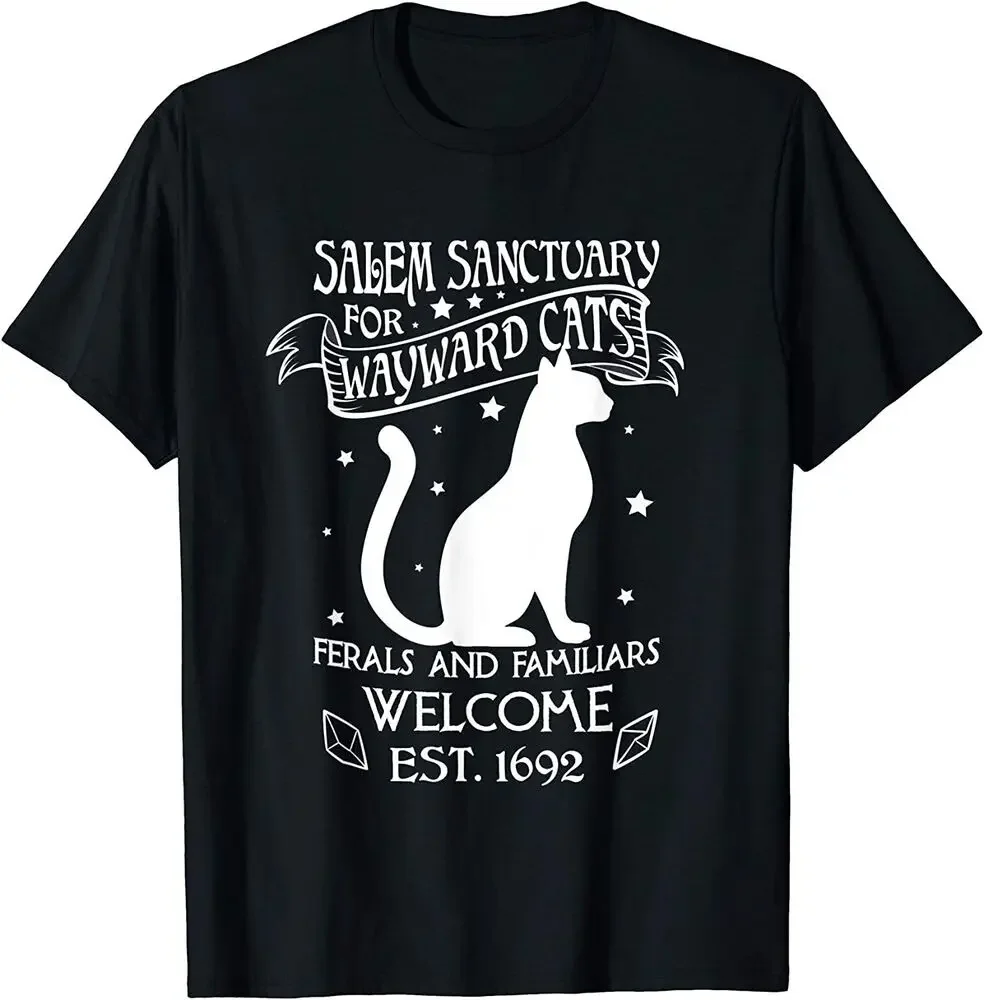 Witch Salem Sanctuary For Wayward Black Cats 1692 Gift Idea T-Shirt  Tees High Quality 100%Cotton Short Sleeve