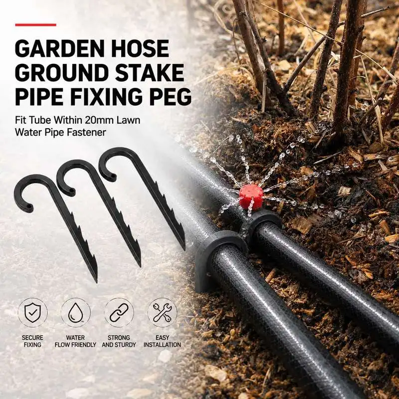 Lawn Water Pipe Fixing Stake Garden Hose Peg Secure Tube Under 20mm Yard Irrigation Fitting